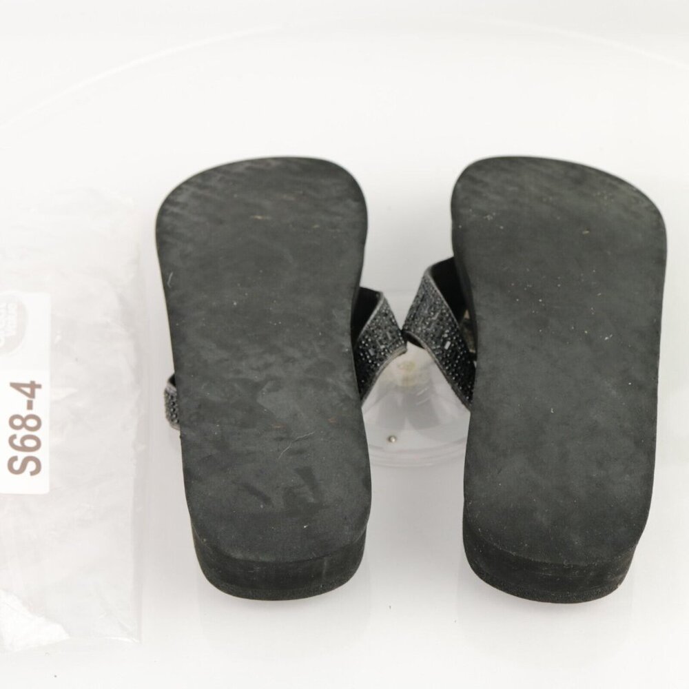 Skechers Womens Vinyasa-Stone Candy Sandal Size 9 Black Thong Flip Flop Slide - Picture 10 of 11